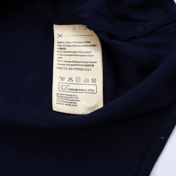 Scotch & Soda Amsterdam Couture Blue Windowpane Blouse Medium - Picture 4 of 11